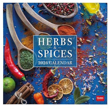 Legami - Calendario da Parete 2026, Herbs & Spices, Calendario da Muro Grande, 12 Mesi e Planner Annuale, in 6 Lingue, Spazio per Note, Segni Zodiacali, Festività Internazionali, 30 x 29 cm