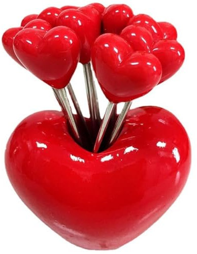 Lot De 10 Fourchettes À Fruits En Acier Inoxydable 1 Support D' Rouge, Fourchettes À Fruits Créatives, Fourchettes À Dessert, Fourchettes À Fruits, Fourchettes À Salade, Pics Alimentaires Pour