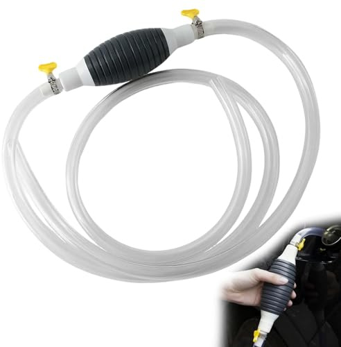 3M Fuel Petrol Syphon Pump, Manual Petrol Diesel Liquid Transfer Hand Pump, Portable Siphon Hose for Car, Boat, Fish Tank, Gasoline, Water