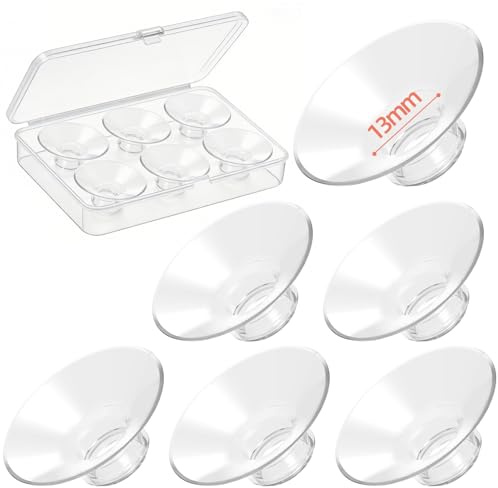 Inserts de Tétraire 6PCS 13mm Large, Insert en Silicone pour Bride 24mm, Confort Doux Compatible avec Momcozy Spectra Medela Elvie Eufy, avec Boîte de Rangement