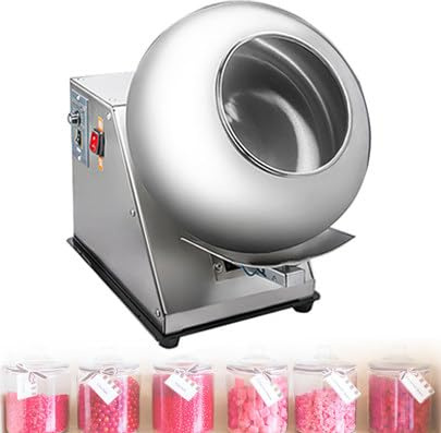 Mini máquina de barrido de chocolate con velocidades ajustables para revestimiento comercial de dulces en industrias alimentarias y farmacéuticas