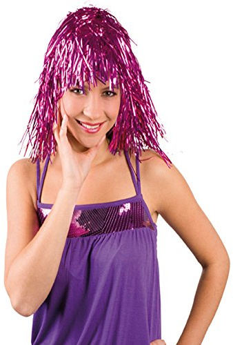 PARTY DISCOUNT NEU Perücke Lametta, Disco, pink