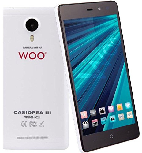 Woo - Telefono movil Smartphone casiopea 3 Blanco 5 / Quad Core / 4 nucleos / 1gb ram / 3g / 8gb / 3 mpx - 8 mpx/Doble sim