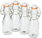 4er-Set VBS Mini-Bügelflaschen 100ml 0,1 Liter Glasflaschen mit Bügelverschluß Saftflasche Schnapsflasche Essig Öl Likörflasche selbstbefüllen Glas klar zum einfüllen