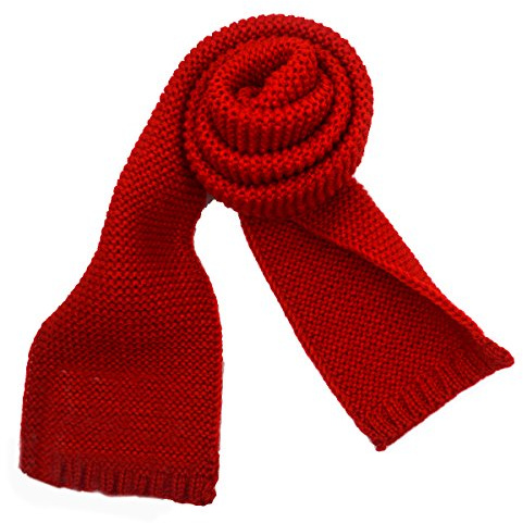 Dolores Kids Soft Knitted Scarf Fashion Solid Color Infant Toddler Warm Scarves Muffler Winter Wrap Shawl Red