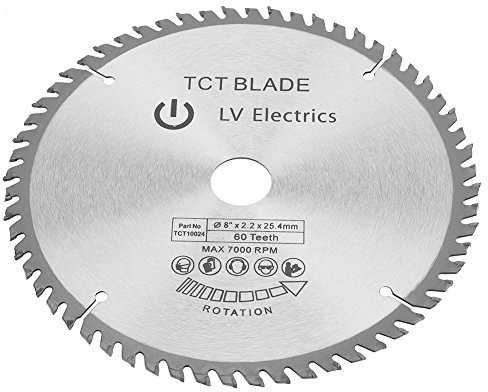 Hoja de Sierra Circular, 200 x 25 mm x 2mm 60 Dientes Discos de Corte para Madera Utilizados para el Procesamiento de Cobre, Hierro, Aluminio, Plásticos, Madera, etc