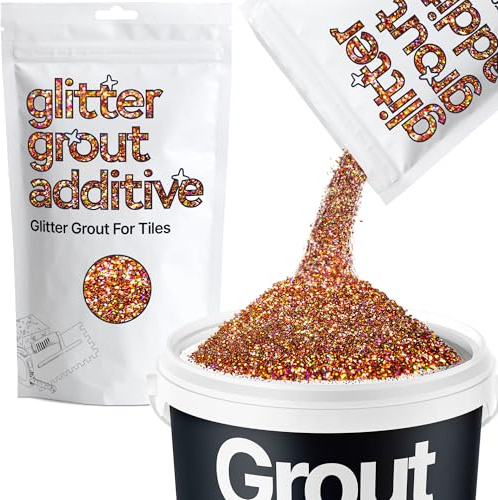 Hemway Bronze Brown Holographic Glitter Grout Additive 100g | for Adding Sparkle to Kitchen & Bathroom Tiles, Enhance Your Indoor Grouting Projects with a Durable Sparkly Effect