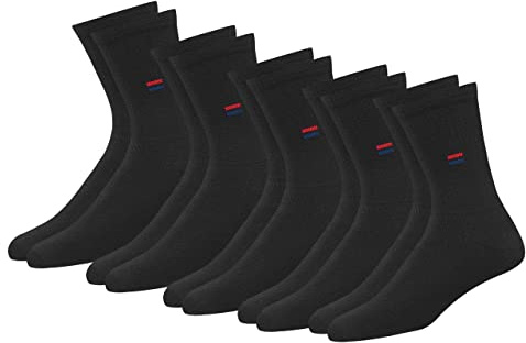 NAVYSPORT 5 Pairs Men’s Cotton Trainer Crew Socks | Cushioned Footbed for Comfort | Reinforced Heel & Toe | Durable Elastane | Ideal for Sports, Casual & Workwear | Pack of 5 (UK 9-11, Black)