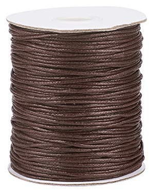 1,5 mm 100yards/rollo de hilo de algodón encerado cuerda para bricolaje joyería collar pulsera artesanía macramé hacer silla de montar marrón