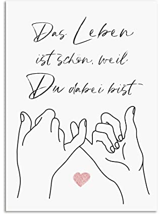 Nastami Postkarte Das LEBEN ist schön, weil DU dabei bist! Geschenk Freundin Postkarte Du bist toll