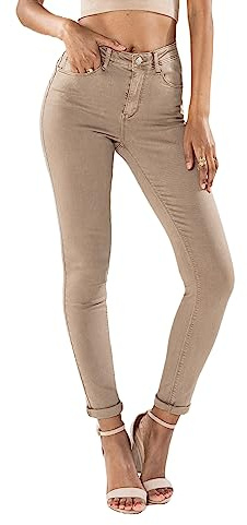 Nina Carter P106 Pantalon jean slim push-up pour femme - Taille mi-haute, M Slim