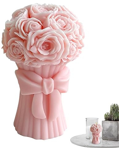 Vigcebit Flower Bouquet Candle Mold | Bouquet Candle Molds | Silicone Molds Resin for Wedding Souvenirs, Valentine's Day Home Decor