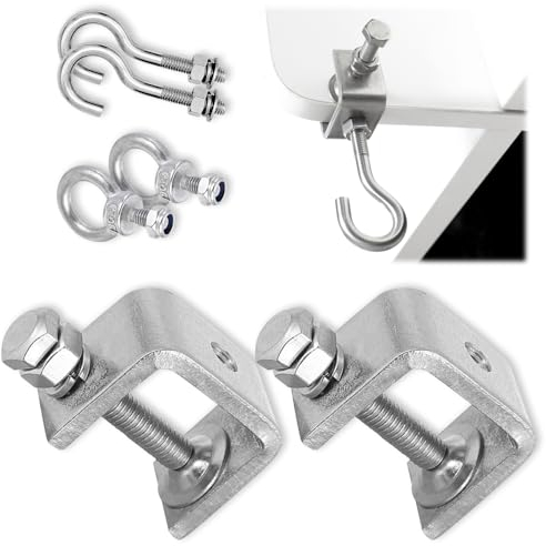 Juego de 6 Sargentos de apriete,Abrazadera C Acero Inoxidable,rango de sujeción ajustable, 0-25 mm,con ganchos de acero inoxidable y tornillos de anillo para carpintería, soldadura para mejoras