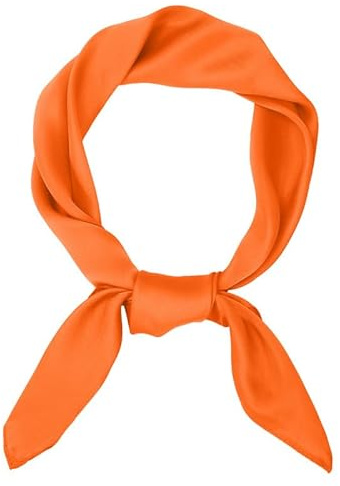 JasGood Damen Seidentuch Seide Leicht Eleganter Seidenschal Damen Bandana Halstuch Kopftuch Schal Vielseitiges Seidenschal für Frauen,Orange