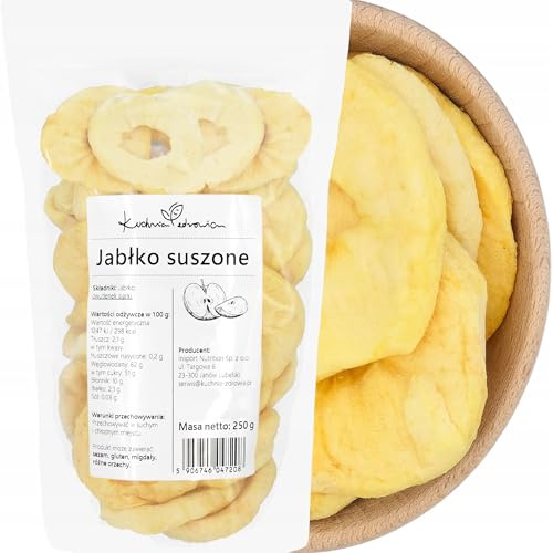 Mele Essiccate a Fette Naturali con Zolfo 250g | Snack di Frutta Croccante Senza Zuccheri Aggiunti – KUCHNIA ZDROWIA