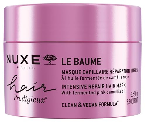 Nuxe Hair Prodigieux Intensive Repair - Maschera per capelli con olio di camelia rosa fermentato per capelli secchi o danneggiati, senza silicone, 200 ml