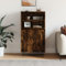 SXJEQOC Highboard Sideboard Schrank Räuchereiche 60x36x110 cm Holzwerkstoff Metall Industrial Design mit 6 Fächern & Wandhalterung für Wohnzimmer Flur Badezimmer
