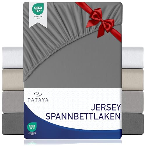 Pataya Spannbettlaken 160x200cm - Oeko-TEX Zertifiziert Baumwollmischung Spannbetttuch bis zu 25 cm Bettlaken für Boxspringbett Matratzen (Anthrazit - 160x200)