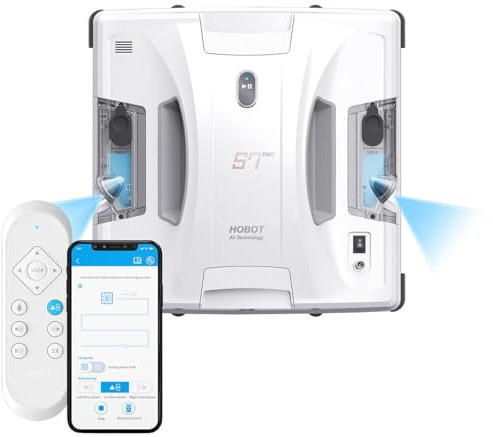 Sichler Exclusive HOBOT S7 Pro Robot lavavetri con doppio spruzzo ultrasonico, app Bluetooth e telecomando