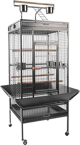 Cage pour PERROQUETS Paolo Anthracite 82x77,5x165M