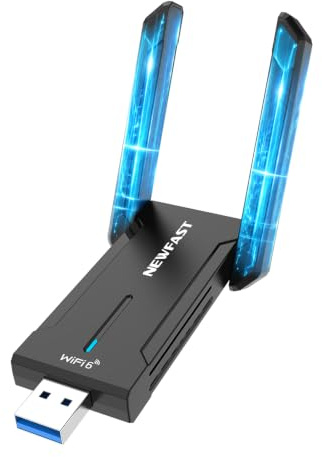 5374Mbps Tri-band USB WiFi Adapter For PC | USB 3.0 Wireless Adapter Support Windows 11/10, Wireless Dongle, 6GHZ/5GHz