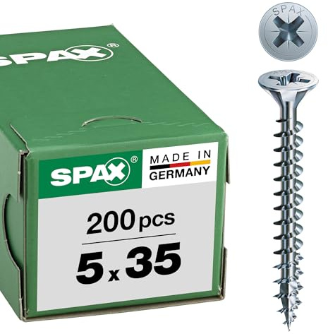 SPAX Vite universale, 5,0 x 35 mm, 200 Pezzi,A croce Z2, 4CUT, WIROX A3J, 1081010500353
