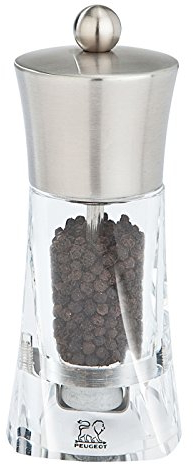 PEUGEOT Saveurs d'Epices Ouessant Pepper Mill, Stainless Steel, Clear, 7.00 x 7.00 x 14.00 cm