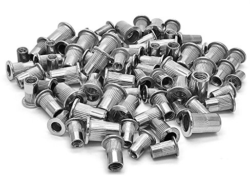 Veda Total 100 pcs M4 x 25, M5 x 25, M6 x 25, M8 x 25 en acier inoxydable fileté Rivet Nut inserts Rivnut Nutsert
