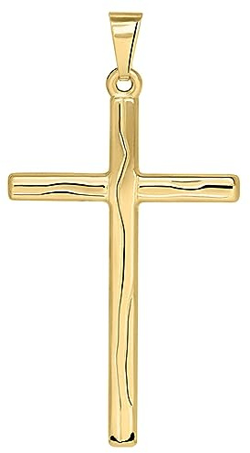 My Gold Herren Anhänger Kreuz Gold 750 Echtes Gelbgold (18 Karat) 38mm x 20mm Goldkreuz (Ohne Kette) Mocroli V00012683