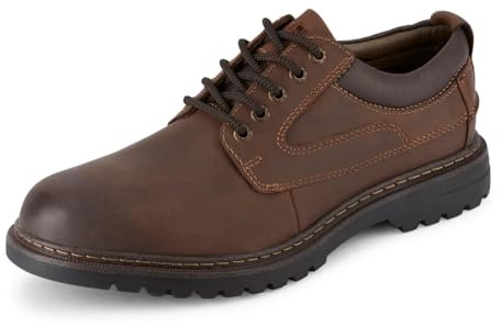 Dockers Warden Mens Oxford Shoes Comfortable Leather Shoes for Men with Stain Defender, Red Brown, 13