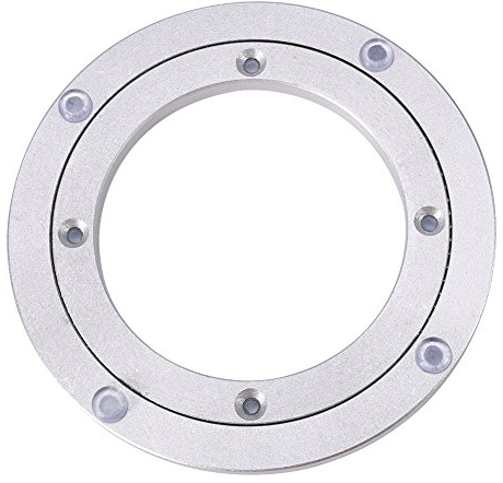Vassoio Girevole in Alluminio, Piatti Girevoli Rotazione Lazy Susan in Alluminio per Tavolo da Pranzo Ristorante Decorazioni per Torte TV Monitor Stand(8 pollici)