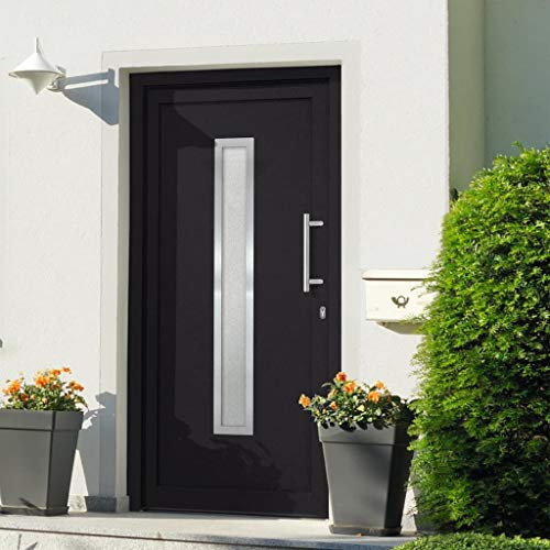 vidaXL Haustür mit Handgriff-Set Montageset 3 Schlüssel Nebeneingangstür Eingangstür Kellertür Außentür Wohnungstür Tür Anthrazit 108x208cm