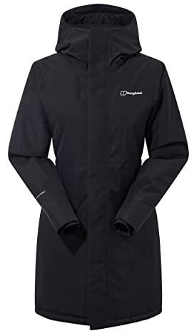 Berghaus Women's Hinderwick Insulated Waterproof Jacket | Durable | Breathable | Rain Coat Waterproof Jacket, Black/Black, 10