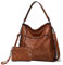 Gladdon Handtaschen Damen Leder umhängetasche Shopper Mode Hobo Taschen grosse Kapazität Schultertasche Designer Mehrfachtasche（Braun）