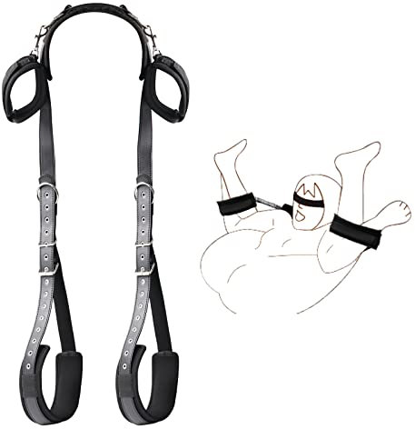 Hallowa BDSM Sex Bondage Fesseln, Bondageset Fessel Set mit Handschellen FuÃŸfesseln, Verstellbar Oberschenkel Bandage Seile und Weiche Nackenstütze, Sex Spielzeuge für Paare Sex Toys