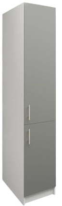 JD Greta Fixed Height 400mm Kitchen Tall Base Cabinet Grey Matt Larder Storage Unit
