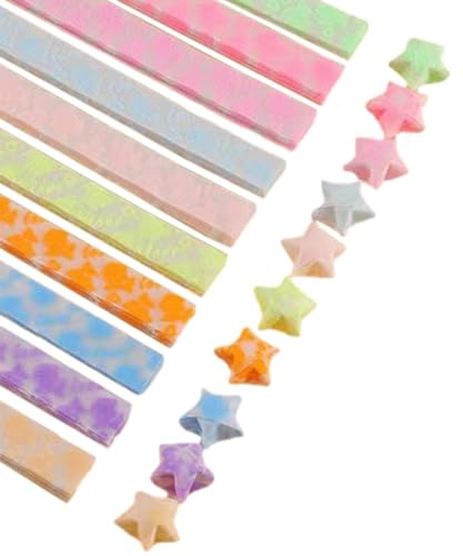 Lucky - Carta pieghevole a forma di stella, strisce luminose al buio, per oggetti di scena, decorazioni natalizie e artigianato
