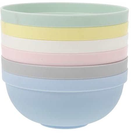 PRETYZOOM 6pezzi Ciotole di Plastica Riutilizzabili per Insalata Cereali e Riso Ciotole da Cucina Multiuso per Servire Zuppe Colazione e Cena Accessori da Cucina Pratici