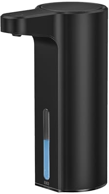 EKO Aroma 9 fl oz Automatic Liquid Soap Dispenser, Rechargeable Soap Dispenser for Kitchen and Bathroom with Adjustable Volume Control (Matte Black Steel)