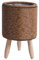 Oewnvmd Macetas de Estante de Flores Tejidas de RatáN de ImitacióN Vintage, Cesta de Almacenamiento Hecha una Mano con Patas de Madera, Soporte para Maceta, F
