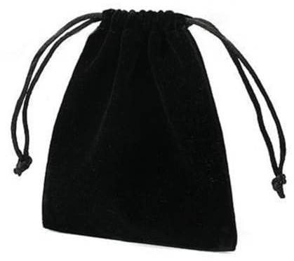 ZUNOXAZ Lot de 2 Paquet à Cordon Noirs en Velours, Taille L, Pochettes à Bijoux Souples, Protection pour Voyage, Sachets Présents Noël et Fêtes, Utilisation Polyvalente pour Mariage