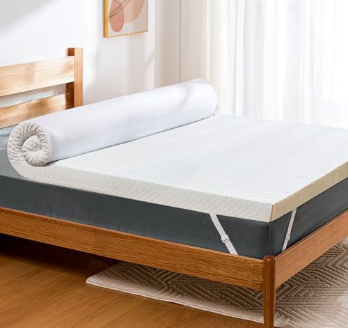 PERLECARE Topper 160 x 200 cm – 7 cm de altura de espuma viscoelástica cubrecolchón, H2&H3 grados de dureza Gel espuma fría con funda de colchón de bambú, certificado Öko-TEX® cubrecolchón para cama