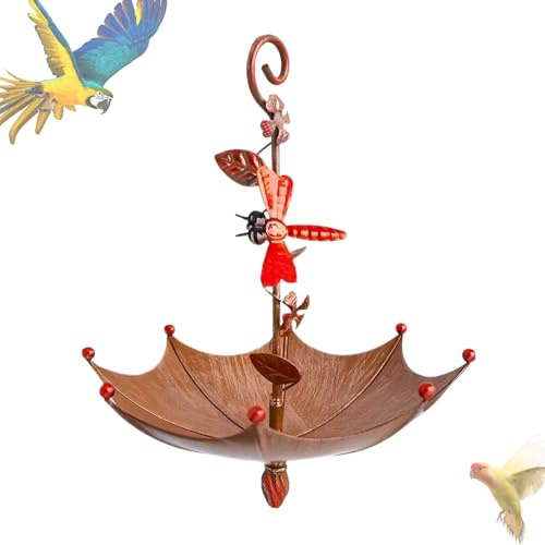 Distribuidores De Alimentos Para Pájaros Silvestres,Estación de Alimentos Suspendable Colibríes - Dispensador De Alimentos En Forma De Paraguas Con Bandeja Desmontable Para Jardín Y Patio