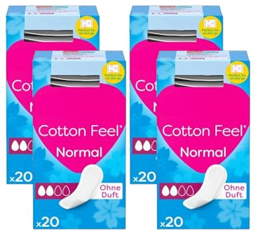 Care Free Pantyliners Bundle, Cotton Feel Normal Unscented, 80 Panty Liners (4 Packs of 20), Breathable, Fragrance-Free, Super Absorbent for Long Lasting Protection AFG Supplies Bundle