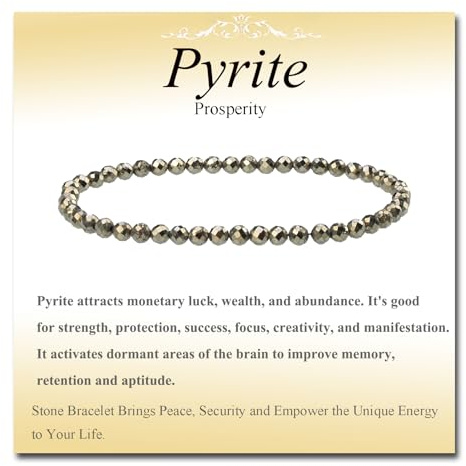 MASSIVE BEADS Natural Genuine Gemstone Beads Healing Crystal Chakra Reiki Jewelry Faceted Round Beads Bracelets (Pyrite, 3mm)
