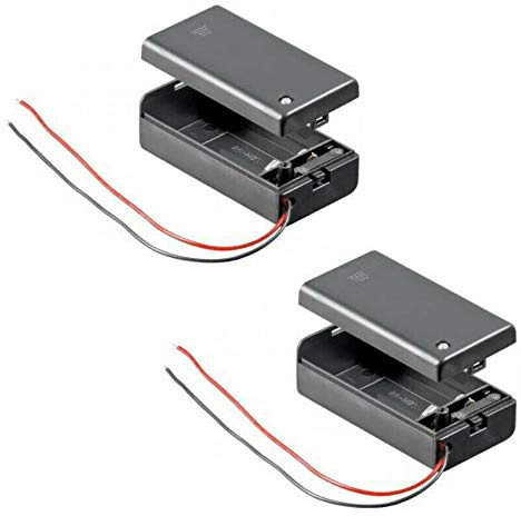 PerfectHD Batterihållare – 1 x 9 V – med på/av-brytare – 2 stycken i ett set – svart