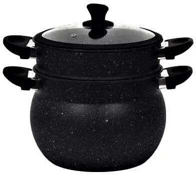 GREBLON Couscoussier 11L Modo Pietra Fornello/Vapore di Alta Qualità con Guarnizione e Coperchio in Vetro Temperato/Tutti I Luci Di Induzione