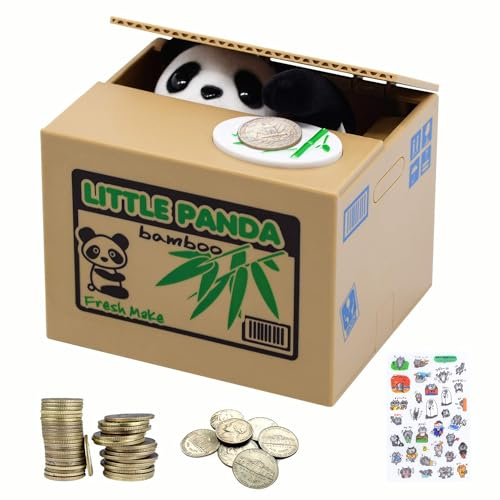 Electronic Panda Money Box With Coin Paw - Funny Piggy Bank for Small Change - Electrical Savings Bank for Children and Adults