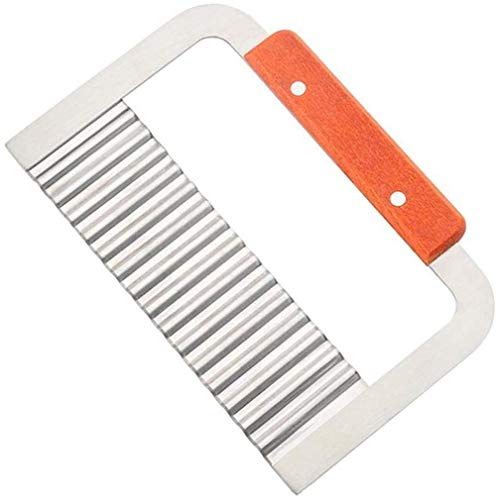 DUBENS Stainless steel shaft knife potato cutting well knife potato chip crinkle corrugated cutter tool fries hand chopper tool