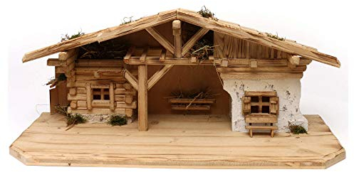 Krippenstall, Modell Flos, aus Holz, für 10-12 cm Krippe